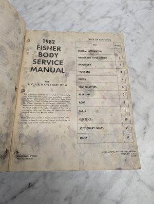 Fisher Body Part No 9636072 Service Manual Repair Maintenance Shop 1982