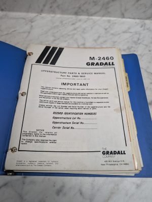 Gradall M-2460 1943 Hydraulic Excavators Upperstructure Parts Service Manual