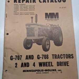 Minneapolis Moline Mm Repair Catalog Parts Book G-707 G-708 Tractor R-2121 Oem