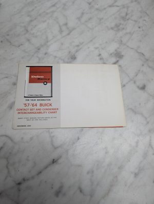 Delco Remy 57 64 Buick Contact Set Condenser Interchangeability Chart 1964