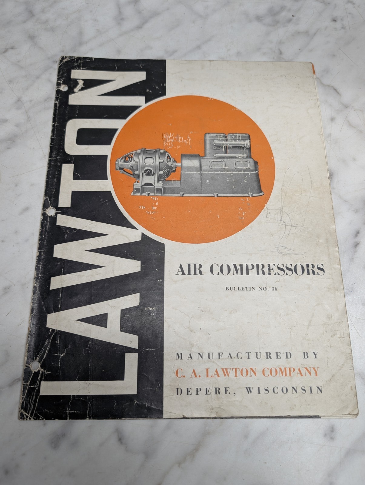 Wisconsin Lawton Air Compressors Bulletin No 36 Sales Brochure