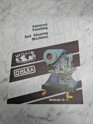 Willis Omera Multimatic 20 2 1/2 Universal Punching Shearing Machines Brochure
