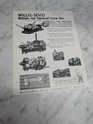 Willis Sevo Multiple Jaw Universal Screw Vise Sales Brochure Catalog Literature