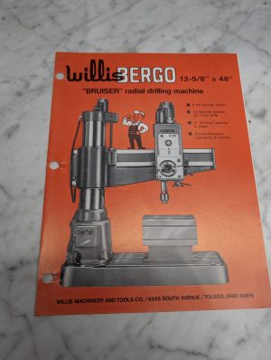 Willis Bergo Bruiser Radial Drilling Machine Tr 1200 12-5/8” X 48 Sales Brochure