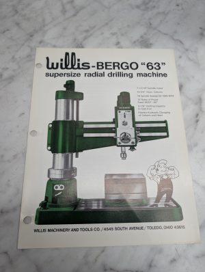 Willis Bergo 63 Supersize Radial Drilling Machine Sales Brochure Literature