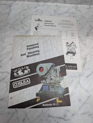 Willis Omera Multimatic 20-2½ Universal Punching Shearing Machines Brochure