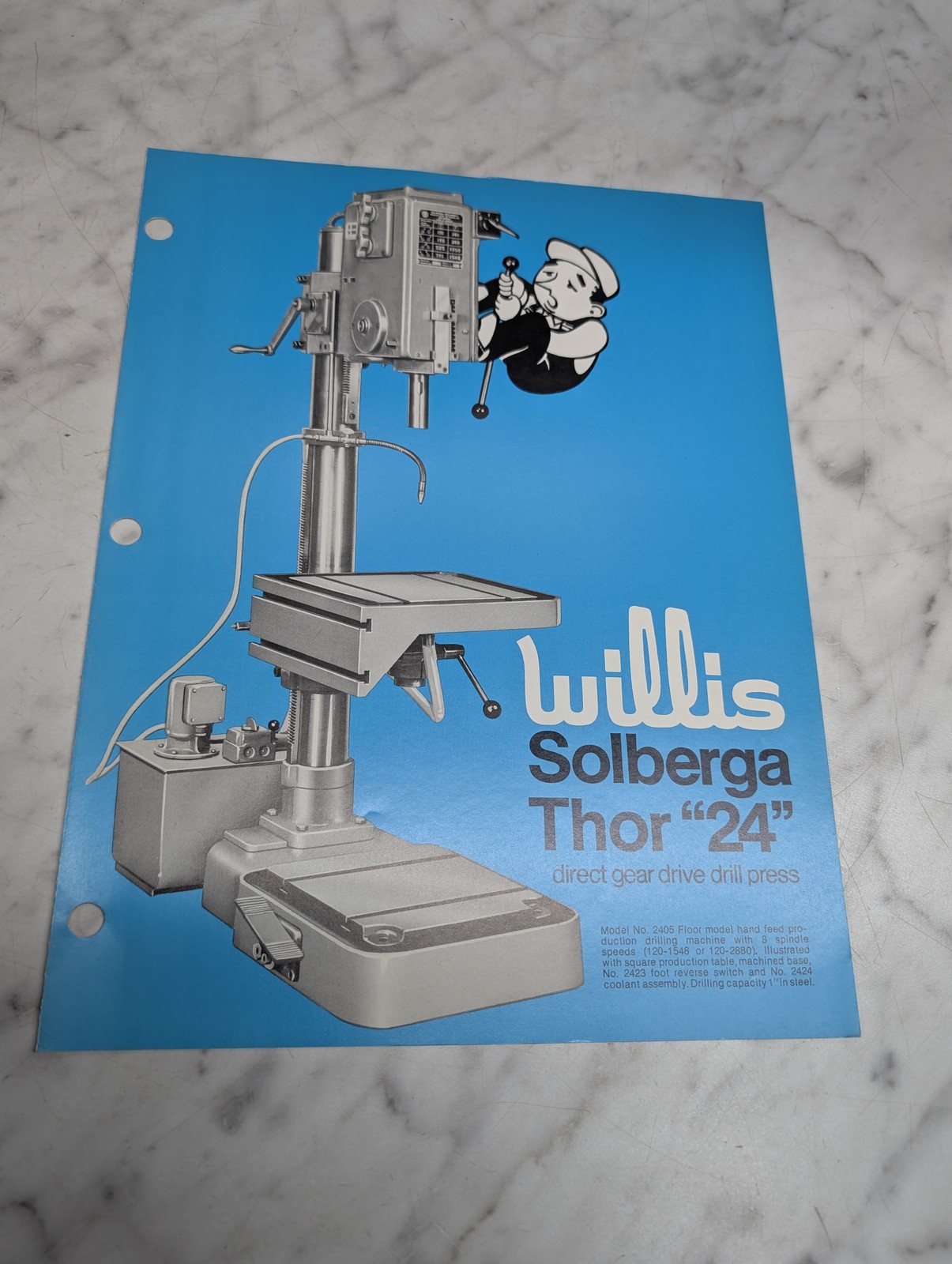 Willis Solberga Thor 24 Direct Gear Drive Drill Press Model No 2405 Brochure