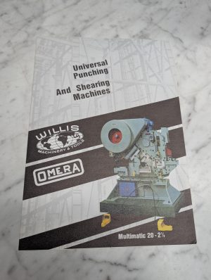 Willis Machinery Tools Omera Multimatic 20 2½ Universal Punching Brochure