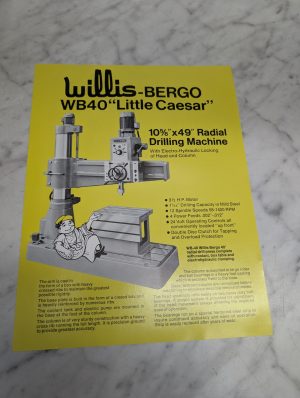 Willis Bergo Wb40 Little Caesar 10 5 8 X 49 Radial Drilling Machine Brochure