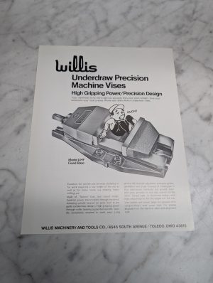 Willis Model Uhf Fixed Base Underdraw Precision Machine Vises Sales Brochure