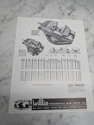 Willis Model Uhd Graduated Standard Swivel Base List Prices Effective Feb 23