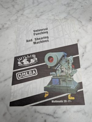 Willis Omera Multimatic 20 2½ Universal Punching And Shearing Machines Brochure