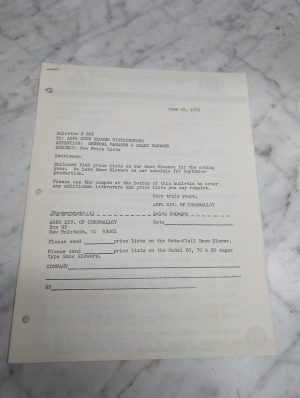 Arps Model 60 70 80 Auger Type Snow Blowers Bulletin 665 Price List 1976