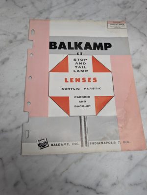 Balkamp Weatherly 560 Catalog No Bao Bao61Tl August 1961 Stop Tail Lamp