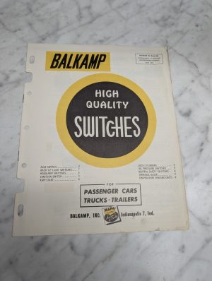 Balkamp Ba621Sw Supplement To Ba61Sw Supersedes Ba625Sw Switches May 1962