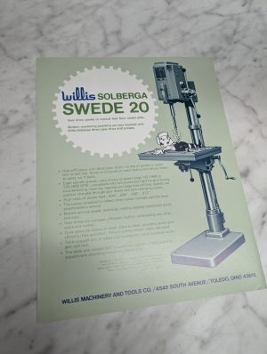 Willis Solberga Swede 20 Model No Gear Drive Floor Drills 4545 Sales Brochure
