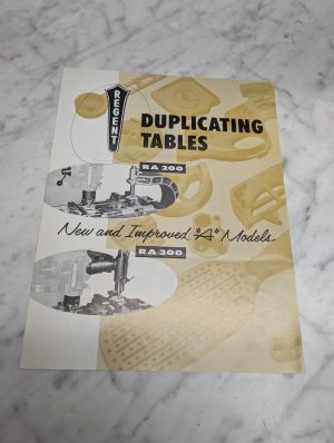Regent Ra 200 Duplicating Tables New And Improved A Models Sales Brochure