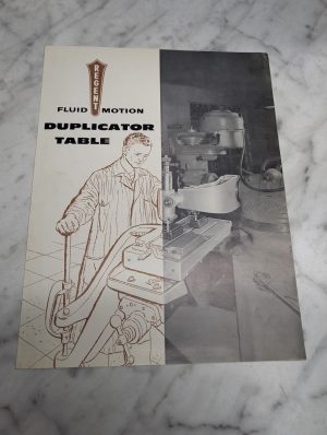 Regent Fluid Motion Duplicator Table Sales Brochure Literature