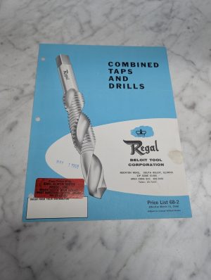 Regal Combined Taps And Drills Price List 68 2 Parts Sales Catalog Reference