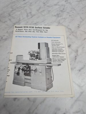 Summit 1224-1230 Surface Grinder All Hydraulic Fully Automatic Sales Brochure