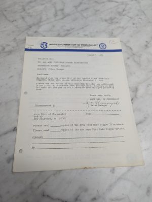 Arps Division Of Chromalloy Bulletin 621 Price List Post Hole Digger August 7 19