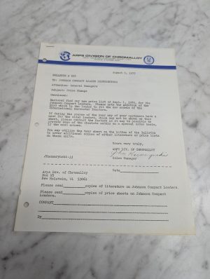 Arps Price List 1975 Johnson Work-Horse Products For Compact Tractor