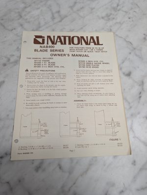 National Nab400 Blade Series Owner’S Manual Operators Owners Maintenance Guide