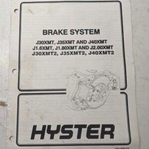 Hyster Service Manual Brake System J30Xmt2 J35Xmt2 J40Xmt2 1999 Fork Lift Truck