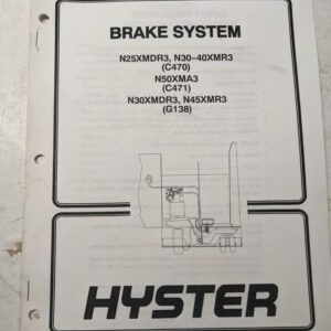 Hyster Service Manual Brake System N25Xmdr3 N30-40Xmr3 N50Xma3 Fork Lift Truck
