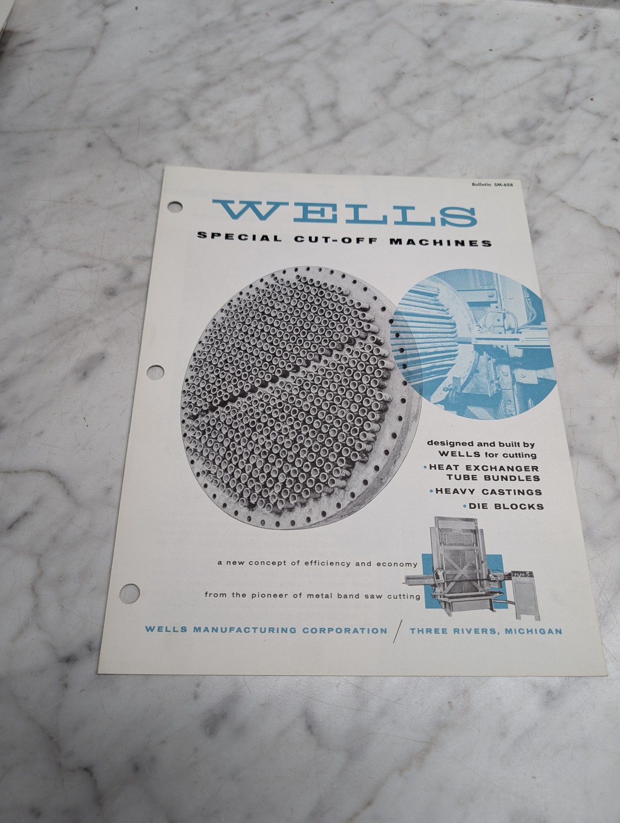 Wells Special Cut Off Machines Bulletin Sm 658 Heat Exchanger Tube Bundles