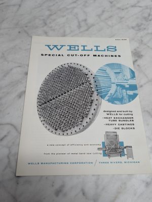 Wells Special Cut Off Machines Bulletin Sm-658 Sales Brochure Catalog Literature