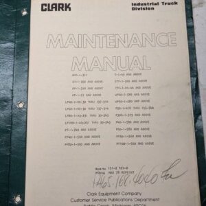 Clark Operators Manual Maintenance 1978 Gt Ap Hp Lp Pt Pf St Stf Ttf Wp P