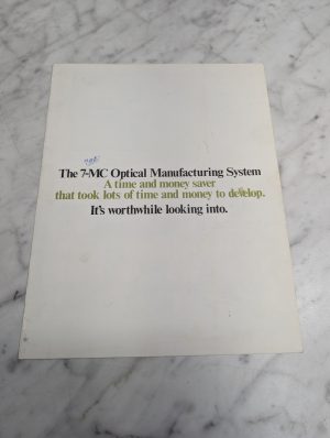 Stocker & Yale The 7 Mc Optical System Time Money Saver Worthwhile Brochure