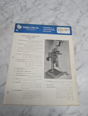 Stocker Yale 20641 Printed Circuit Drilling Unit Technical Applications Brochure