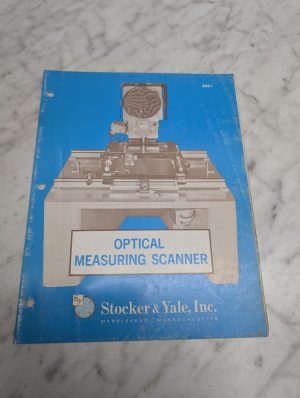 Stocker Yale Oms-1 Optical Measuring Scanner Manual Guide Book Reference
