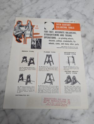Bt-1 20Th Century Balancing Tools Bulletin Number Stuhr Manufacturing Brochure