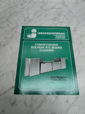Unique Industries Conveyorized Solvent P C Board Cleaner Electro Kleen Model Eks