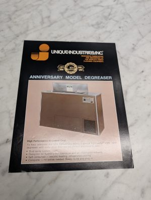 Unique Industries Anniversary Model Degreaser 10Th 1971 1981 Sales Brochure