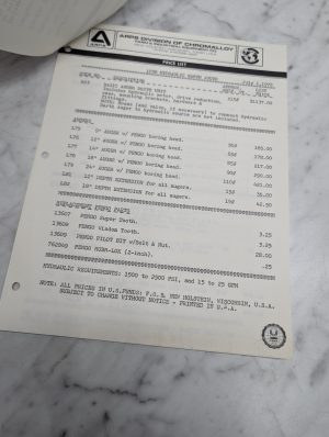 Arps 105H Hydraulic Earth Auger Price List July 1 1976 Pengo