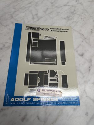 Adolf Spinner Sks 50 Automatic Precision Chucking Machine Sales Brochure