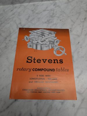 Stevens No 1 5 Rotary Compound Tables Longitudinal Traverse Sales Brochure