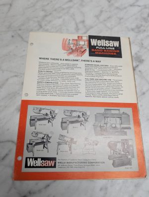 Wellsaw Model 1000 8 600 Sales Brochure Literature Information Sheet