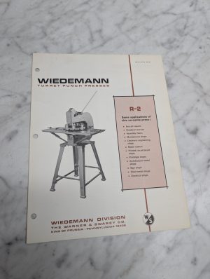 Wiedemann R 2 Turret Punch Presses Bulletin 24 B Literature Specs Info Brochure