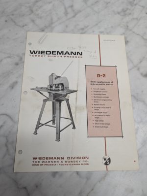 Wiedemann R-2 Turret Punch Presses Bulletin 24-B Division Sales Brochure