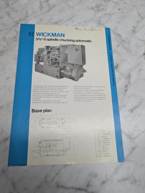Wickman 5 8 6 Spindle Chucking Automatic Base Plan Sales Brochure