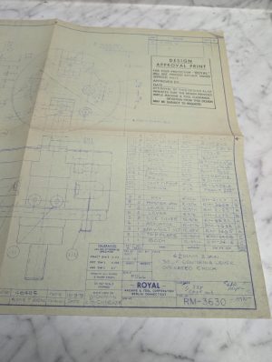 Royal Rm 3630 Drawing Print 6 Diam 2 Jaw Self Centering Chuck Machine Tool