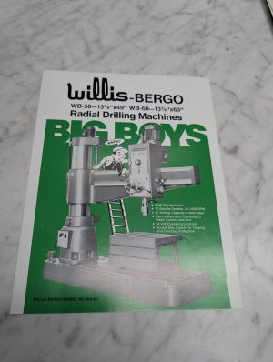 Willis Bergo Wb-50 Wb-60 Radial Drilling Machines Sales Brochure Literature