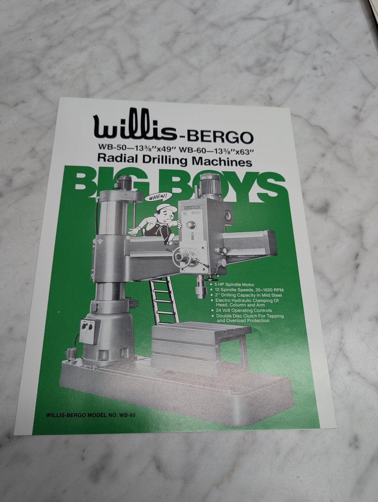 Willis Bergo Wb-50 Wb-60 Radial Drilling Machines Sales Brochure Literature