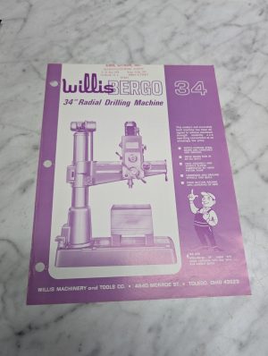 Willisbergo 34 Radial Drilling Machine Wb 850 Willis Tools Sales Brochure