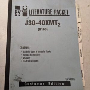 Hyster Literature Packet J30Xmt2 J40Xmt2 Forklift Guide Maintenance Diagrams